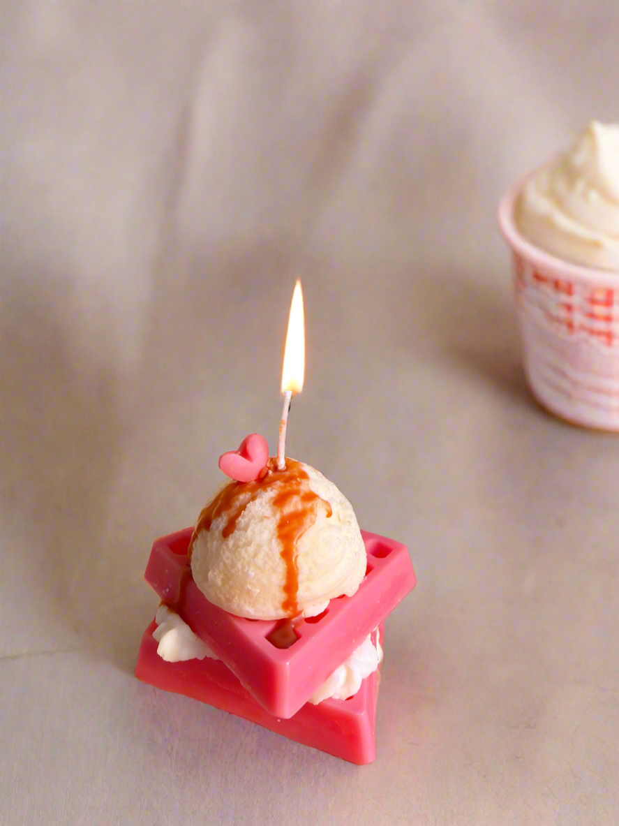 Waffle Ice Cream Candle