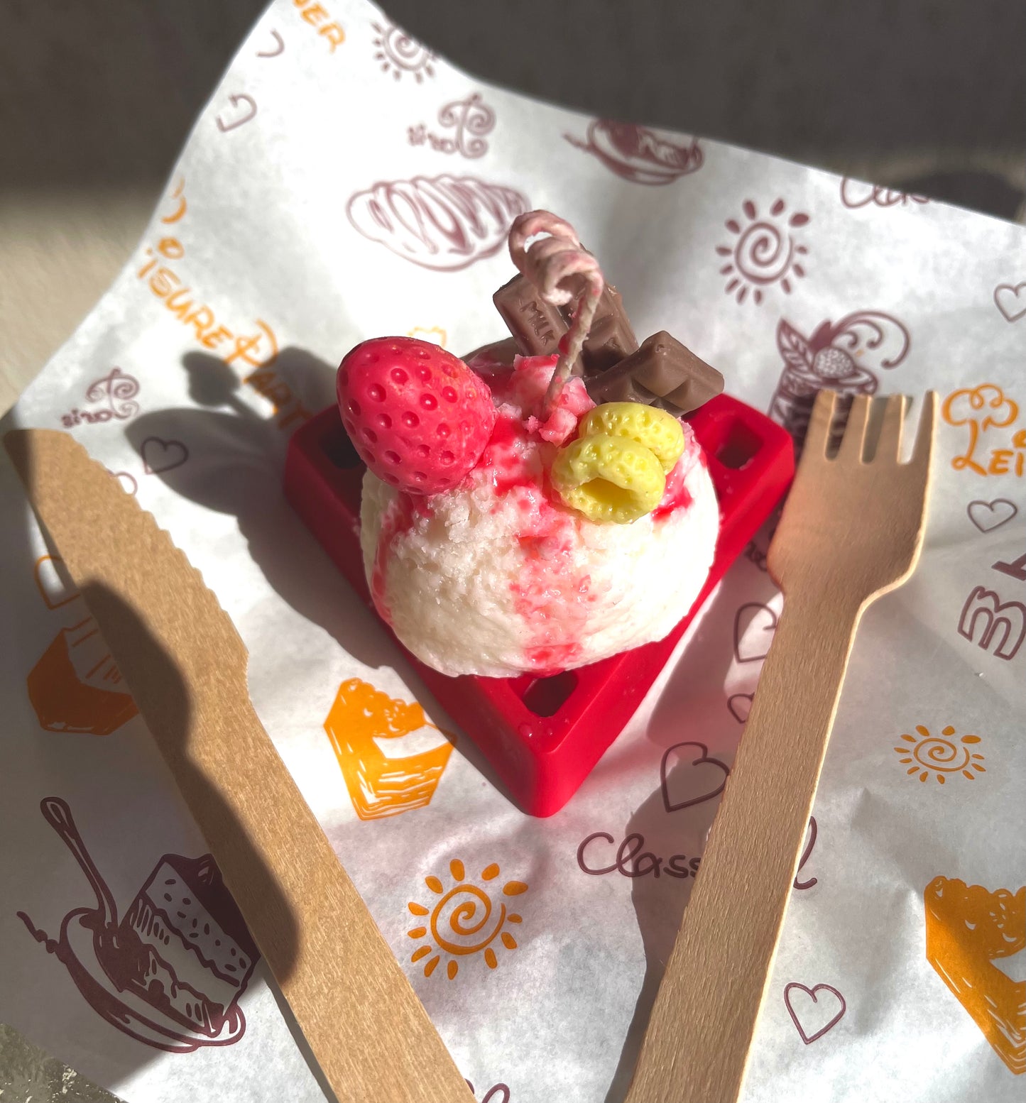 Waffle Ice Cream Candle