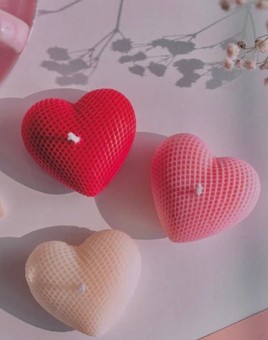Woven Heart shaped candle
